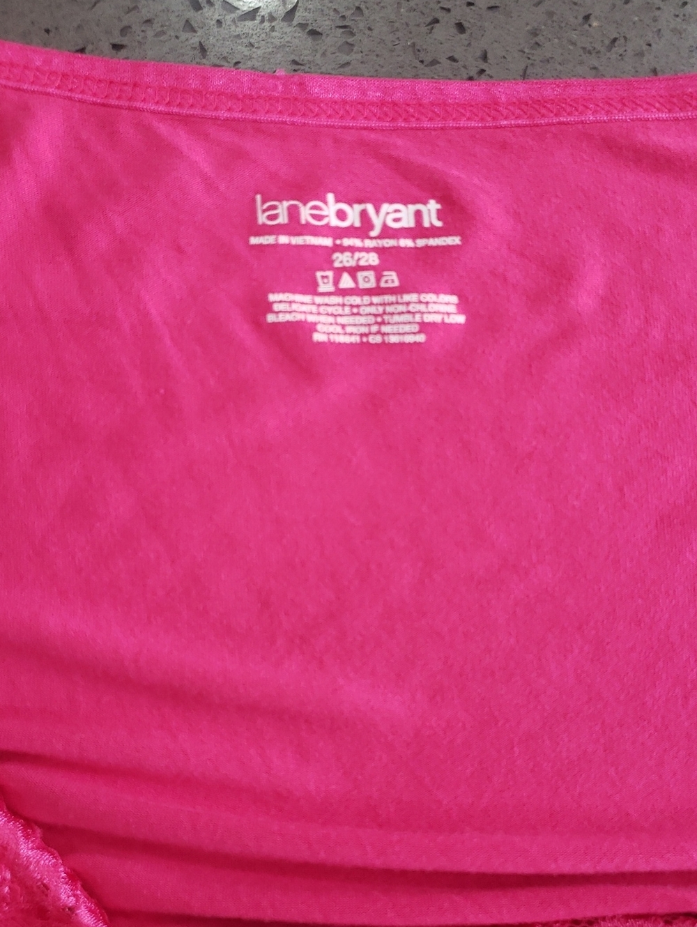 Lane Bryant Hot Pink Lace-Trim Cami, Size 26-28 - Picture 4 of 10